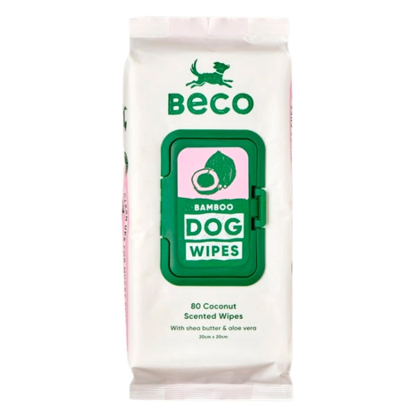 Beco Toallitas Higiénicas de Bambú con Coco para Perros 80u